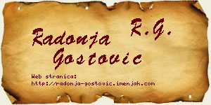 Radonja Gostović vizit kartica